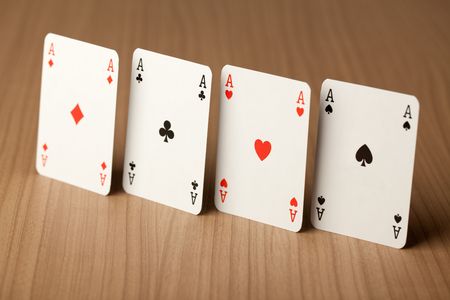 photo shot of poker card on tableの写真素材
