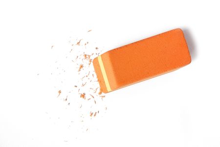 office eraser on white backgroundの写真素材