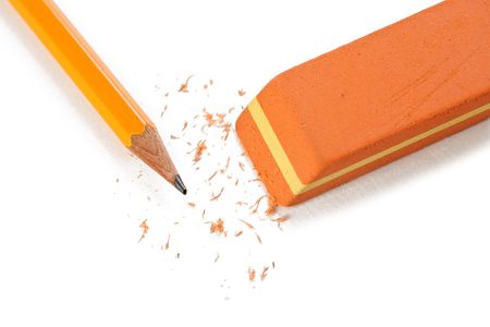 office eraser on white backgroundの写真素材