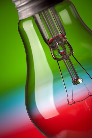 the detail of light bulb on color backgroundの写真素材