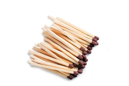 photo shot of matches on white backgroundの写真素材