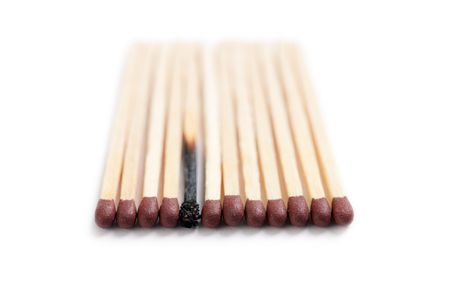 photo shot of matches on white backgroundの写真素材