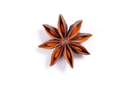 star anise on white backgroundの写真素材