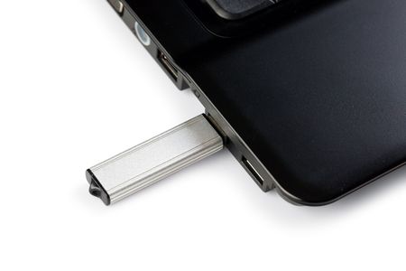 flash usb memory on white background