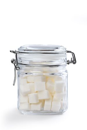 the sugar cubes in jarの写真素材