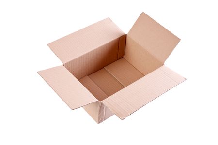 empty carton box on white background