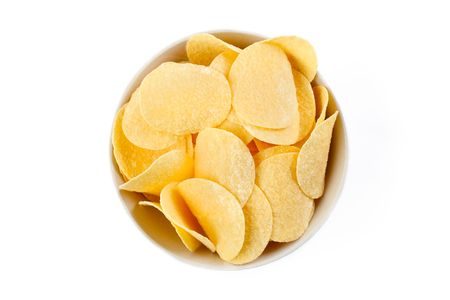 the photo shot of the potato chipsの写真素材