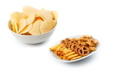 the photo shot of the salty snacksの写真素材