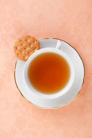 photo shot of sweet cookie and teaの写真素材