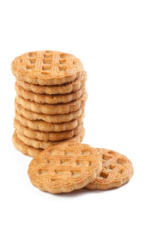 photo shot of sweet cookies on white backgroundの写真素材