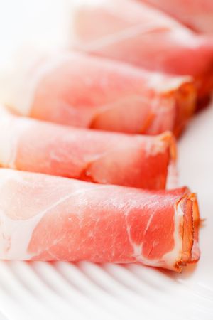 photo shot of prosciutto crudo hamの写真素材