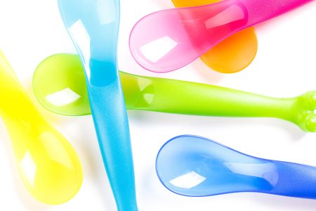 photo shot of colofulr plastic cutleryの写真素材