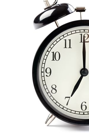detail of alarm clock on white backgroundの写真素材