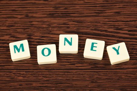word money on wooden backgroundの写真素材