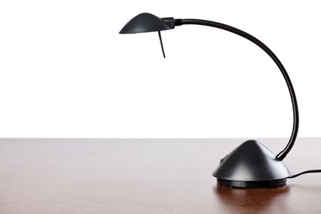 table lamp on wooden tableの写真素材