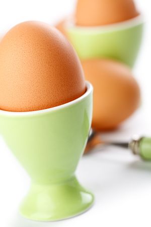 photo shot of egg in egg cupの写真素材