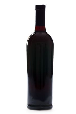 bottle of wine on white backgroundの写真素材