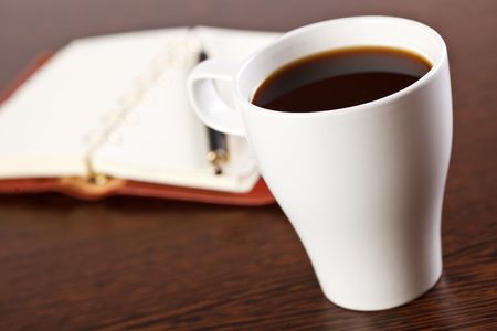 break in office . coffee on tableの写真素材