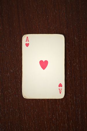 the vintage poker cards on tableの写真素材