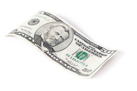 paper currency wave on white background