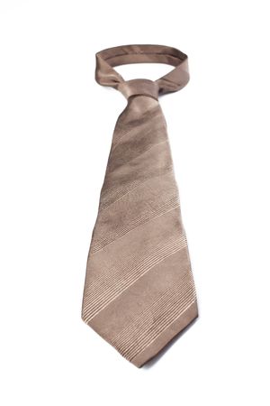 brown tie on white backgroundの写真素材