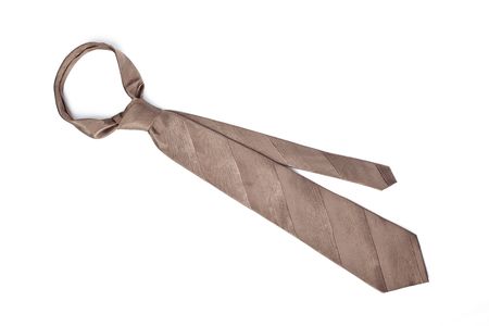 brown tie on white backgroundの写真素材