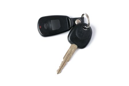 car key on white backgroundの写真素材