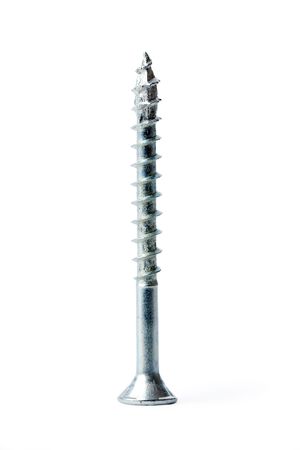 silver screw on white backgroundの写真素材