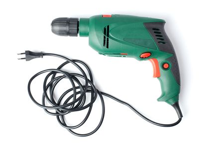 electric drill on white backgroundの写真素材