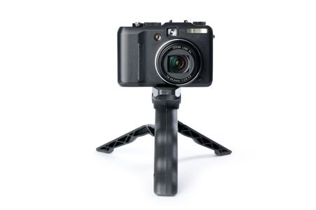photo shot of digital camera on tripodの写真素材