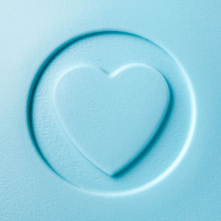 photo shot of blue heartの写真素材