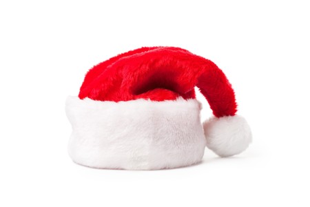santa's red hat on white backgroundの写真素材