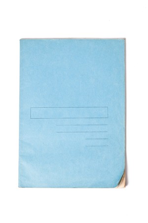 old workbook on white backgroundの写真素材