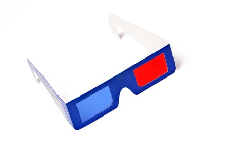 3d glasses on white backgroundの写真素材