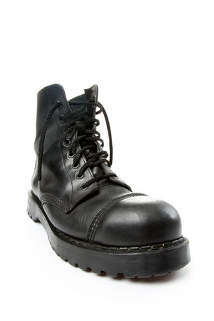 black boot on white backgroundの写真素材