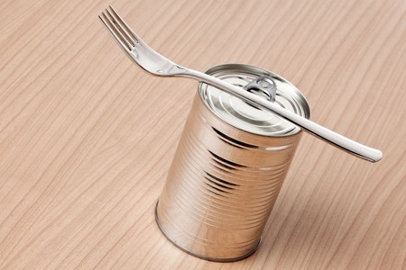 tin can on white backgroundの写真素材