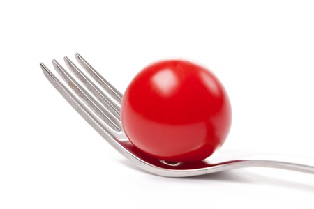 cherry tomato on white backgroundの写真素材