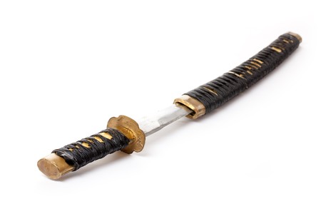 samurai sword on white backgroundの写真素材