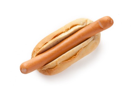 hot dog on white backgroundの写真素材