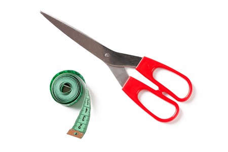 sewing tools on white backgroundの写真素材