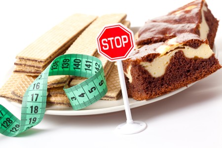 concept of diet , stop of sweet foodの写真素材
