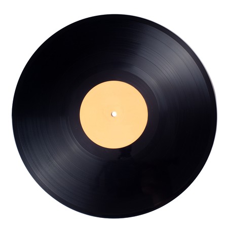 vinyl record on white backgroundの写真素材