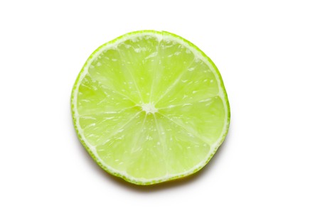 slice of lime on white background