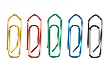 office clips on white backgroundの写真素材