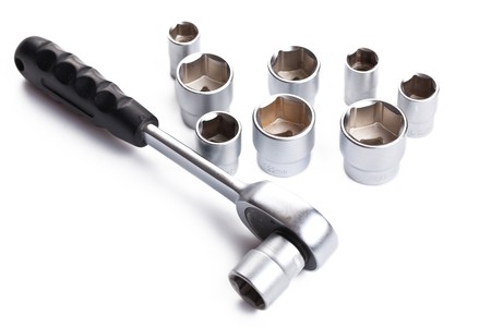 socket wrench on white background