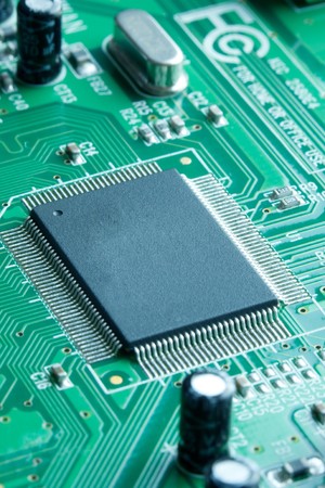 the photo shot of electronic circuit board