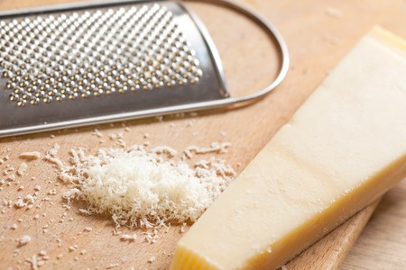photo shot of grated Parmesan cheeseの写真素材