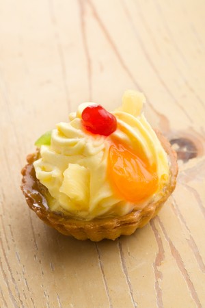 cup cake with tasty fruitの写真素材
