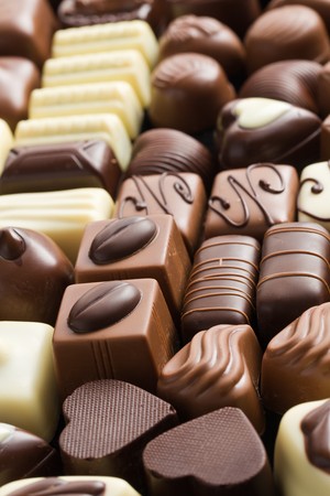  various chocolate pralinesの写真素材