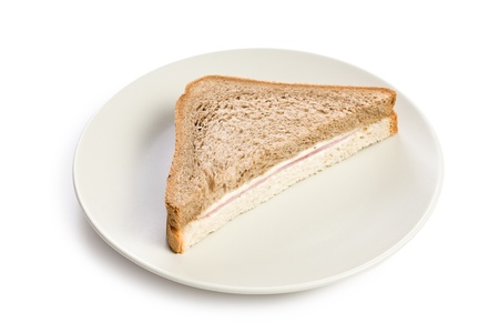 the ham sandwich on plateの写真素材